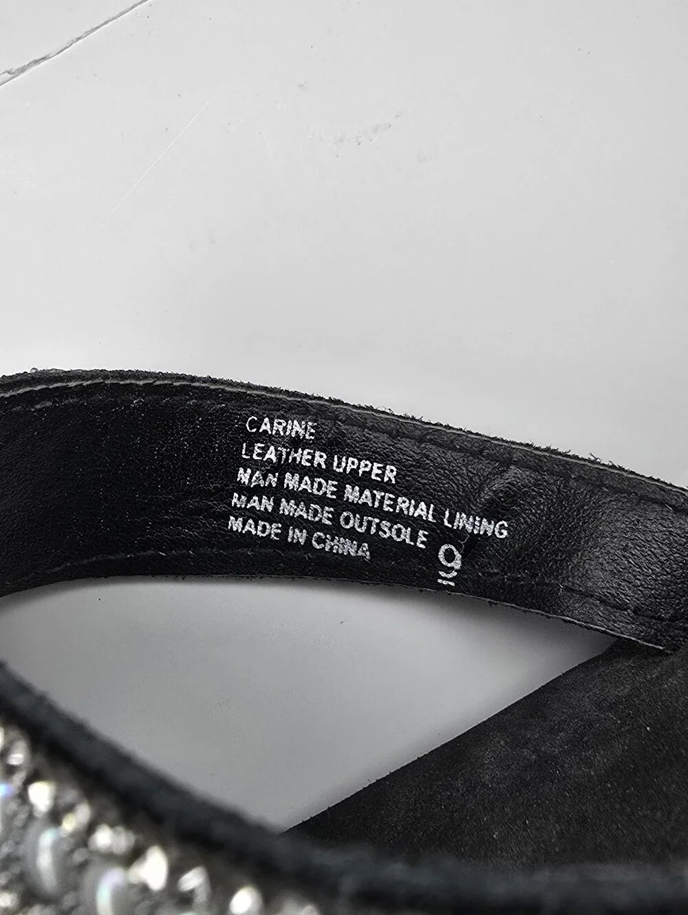 Yellow Box Carine Black Rhinestone Wedge Sandal Flip Flops Size 9 Leather Upper - Picture 4 of 5